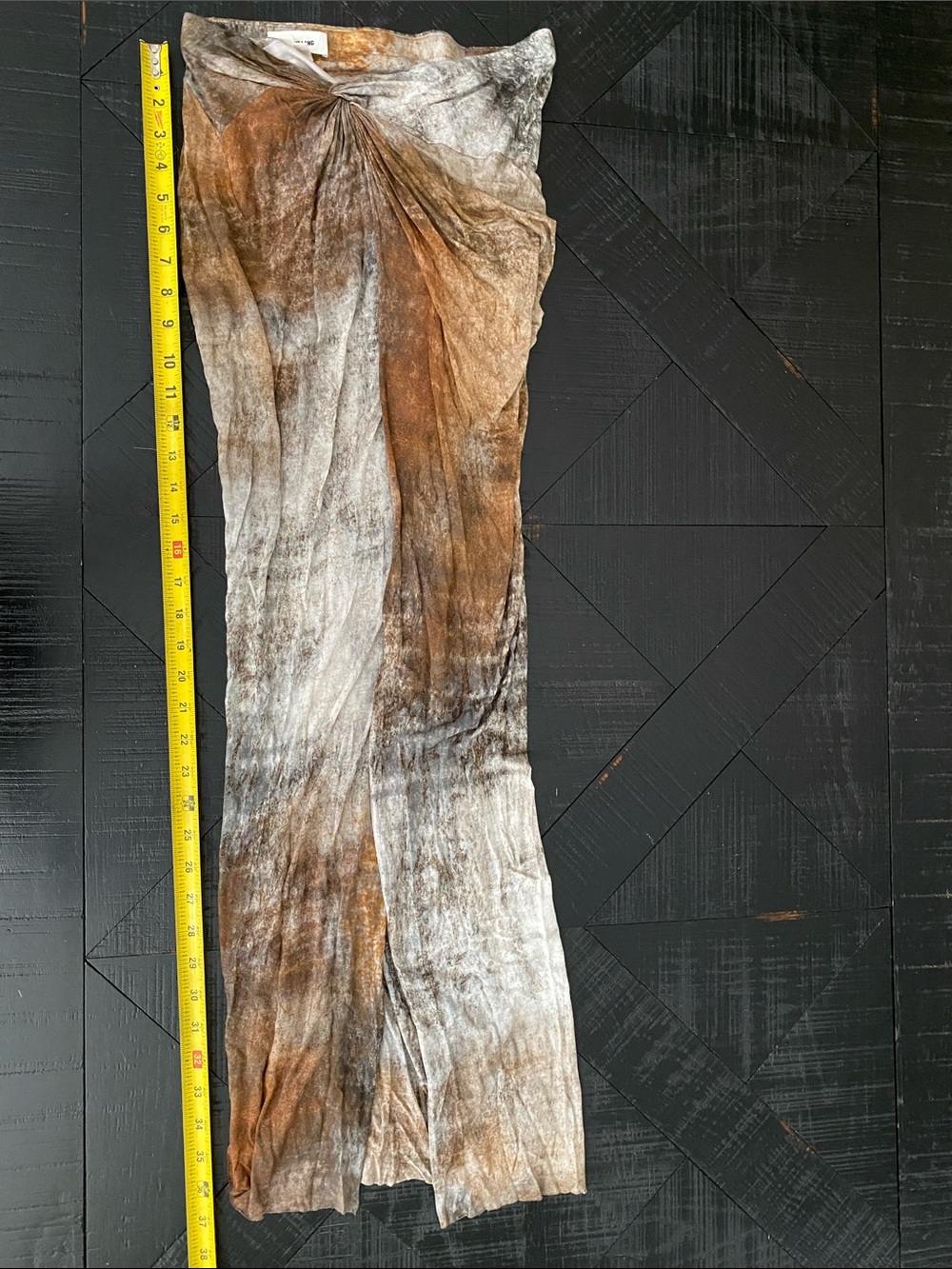 Helmut Lang Brown and Gray Tie-Dye maxi skirt
